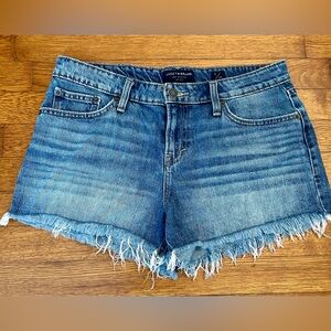LUCKY BRAND Blue THE CUTOFF Frayed Distressed Denim Jean Short 8 , 29